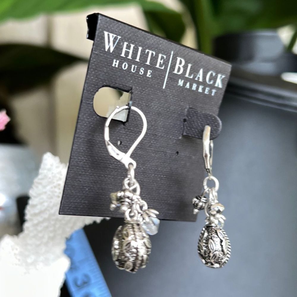 Antiqued Hammered Silver Earring White House / Black Market